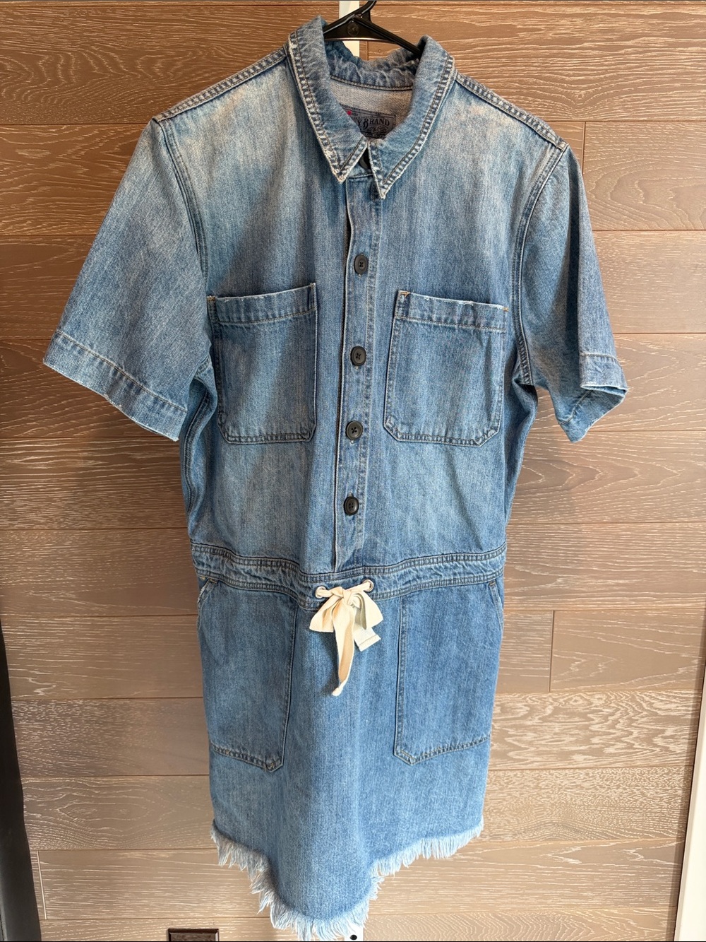 Denim Tie Waist Shirt Dress
